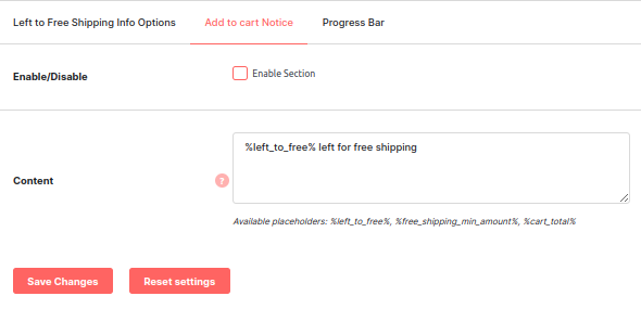 Left To Free Shipping