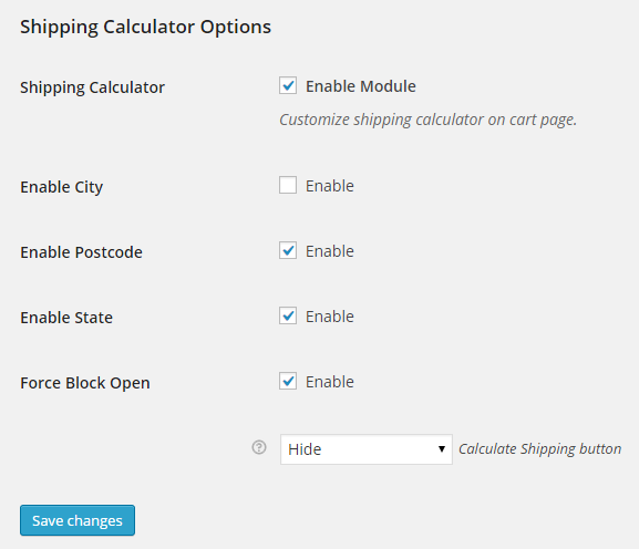 WooCommerce Shipping Calculator Customizer