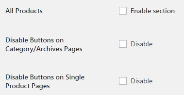 WooCommerce Add to Cart Button Visibility - Admin Settings - All Products