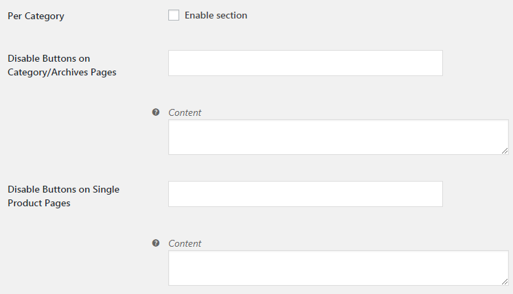 WooCommerce Add to Cart Button Visibility - Admin Settings - Per Category