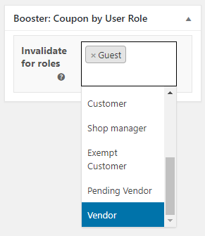 WooCommerce Coupon by User Role - Admin Settings - Per Coupon - Meta Box