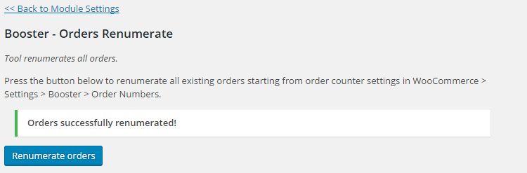 WooCommerce Custom Order Numbers - Orders Renumerate tool