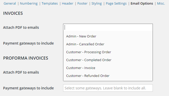 Booster For Woocommerce Pdf Invoicing Email Options