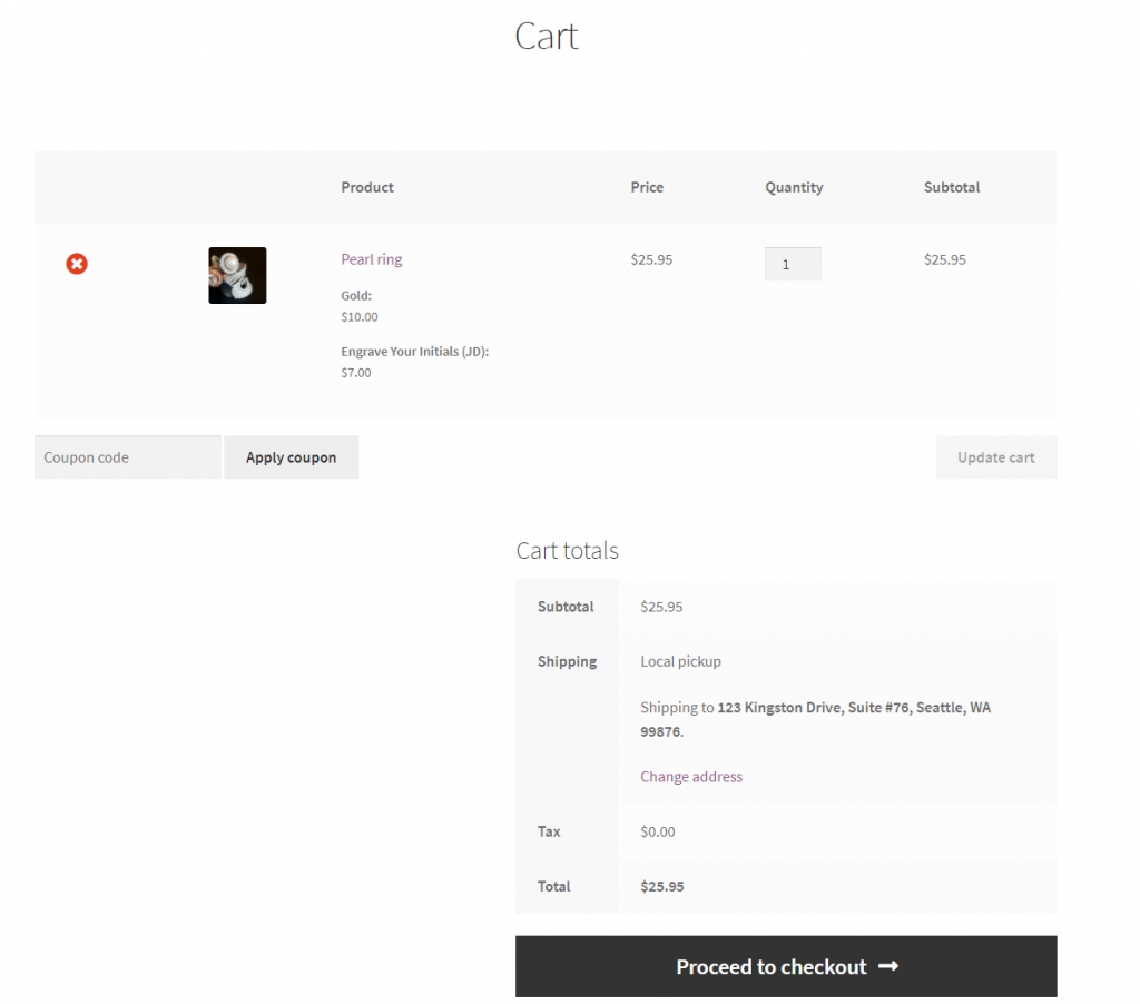 WooCommerce cart preview
