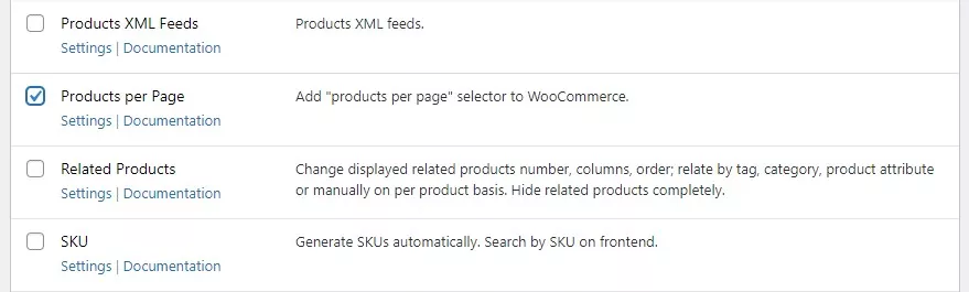 Enable WooCommerce products per page module