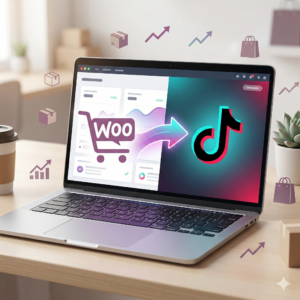 WooCommerce seller expanding to TikTok Shop — e-commerce dashboard showing multi-channel selling with product sync and account health monitoring