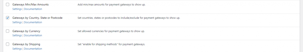 Payment Gateways by Country or State module