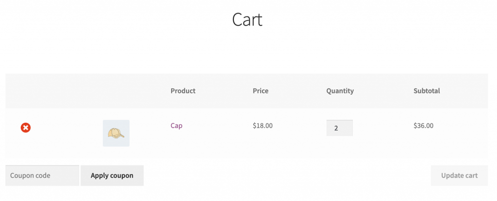 Cart preview
