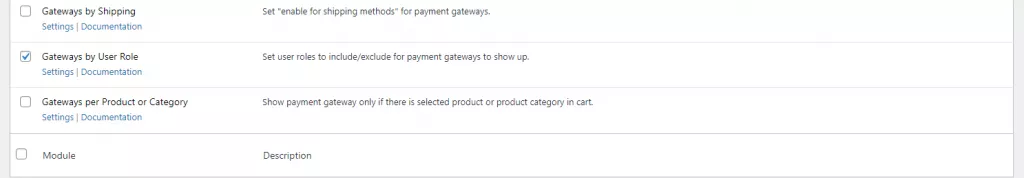 Payment Gateways by User Role module