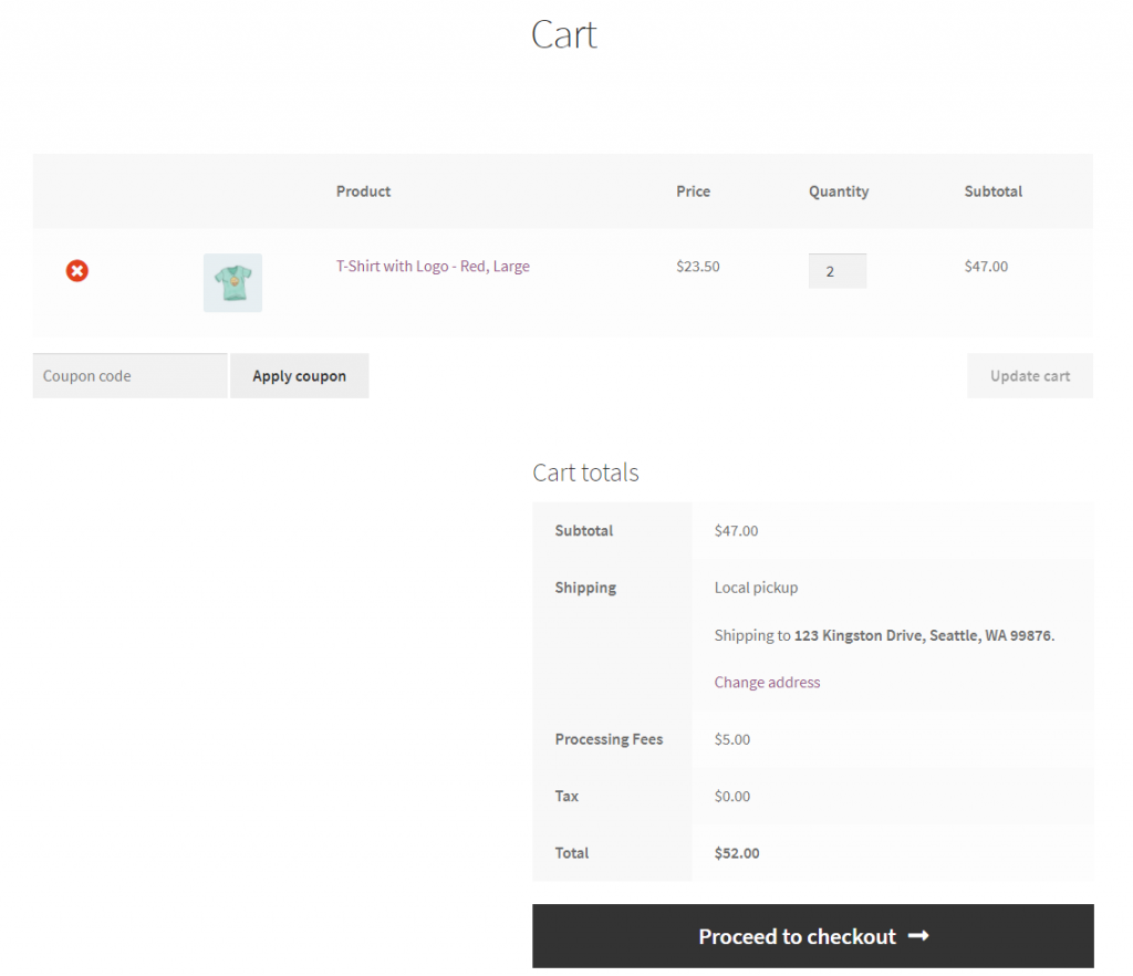 WooCommerce Checkout Fees preview