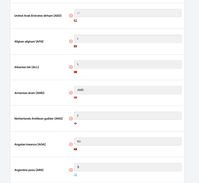 Woocommerce All Currencies1